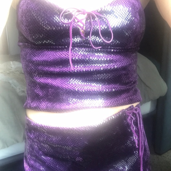 Bisou Bisou Michele Bohbot snake skin skirt set - Picture 2 of 8